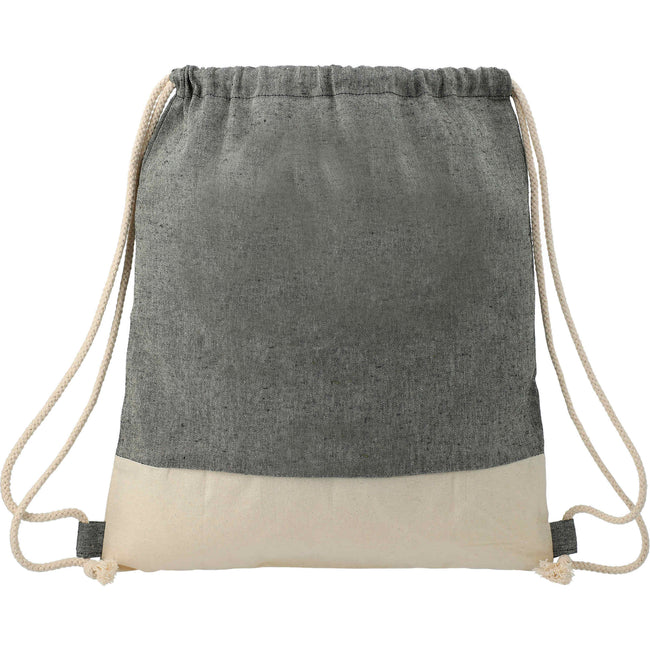 Split Color Block Recycled Cotton Drawstring Bag Transfer