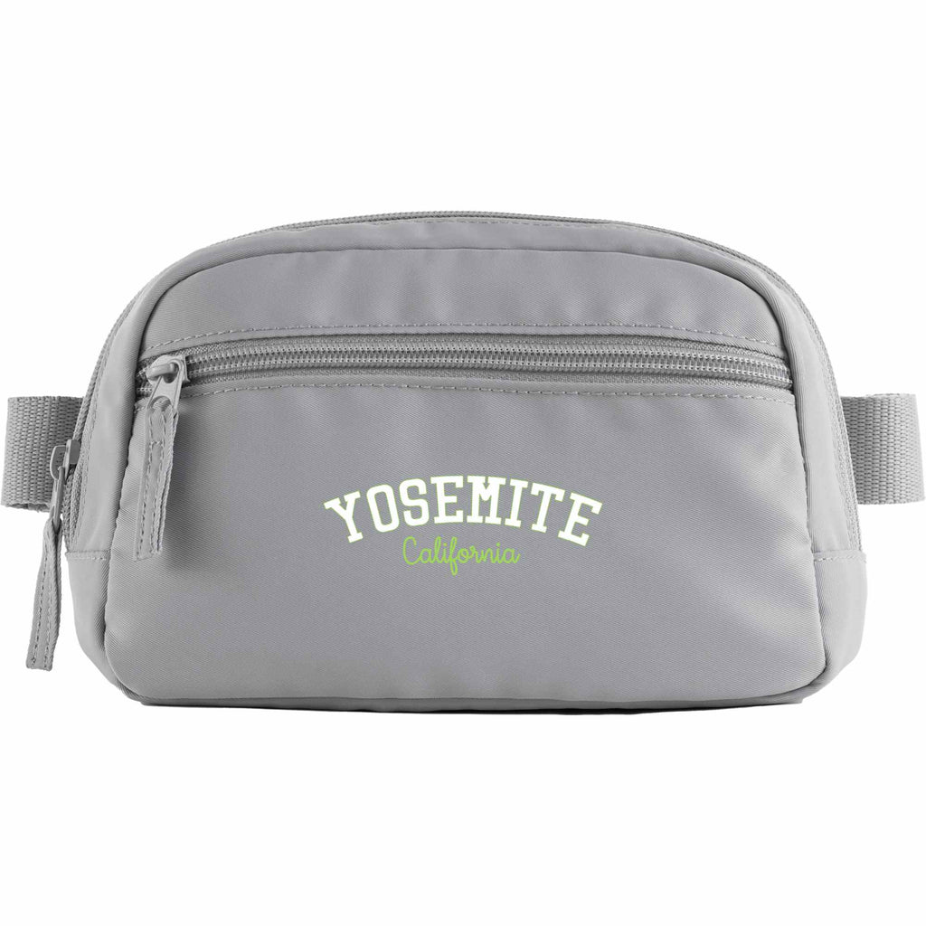 Sport Fanny Pack with Three Zip Compartments, Recycled - Gray - Front