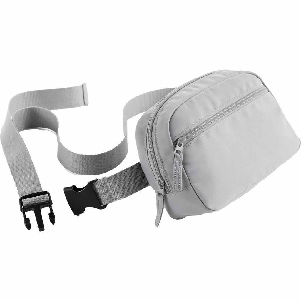 Sport Fanny Pack with Three Zip Compartments, Recycled - Gray - Right Angle