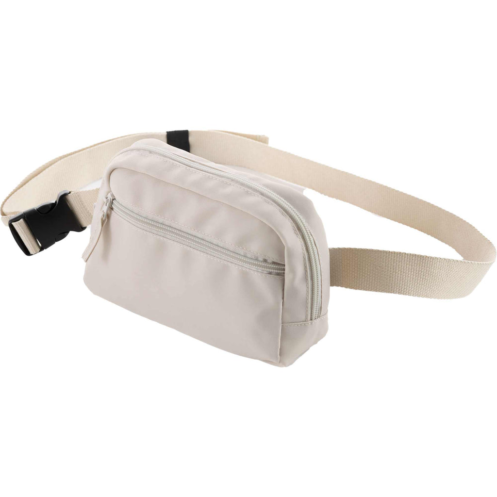 Sport Fanny Pack with Three Zip Compartments, Recycled - Natural - Left Angle