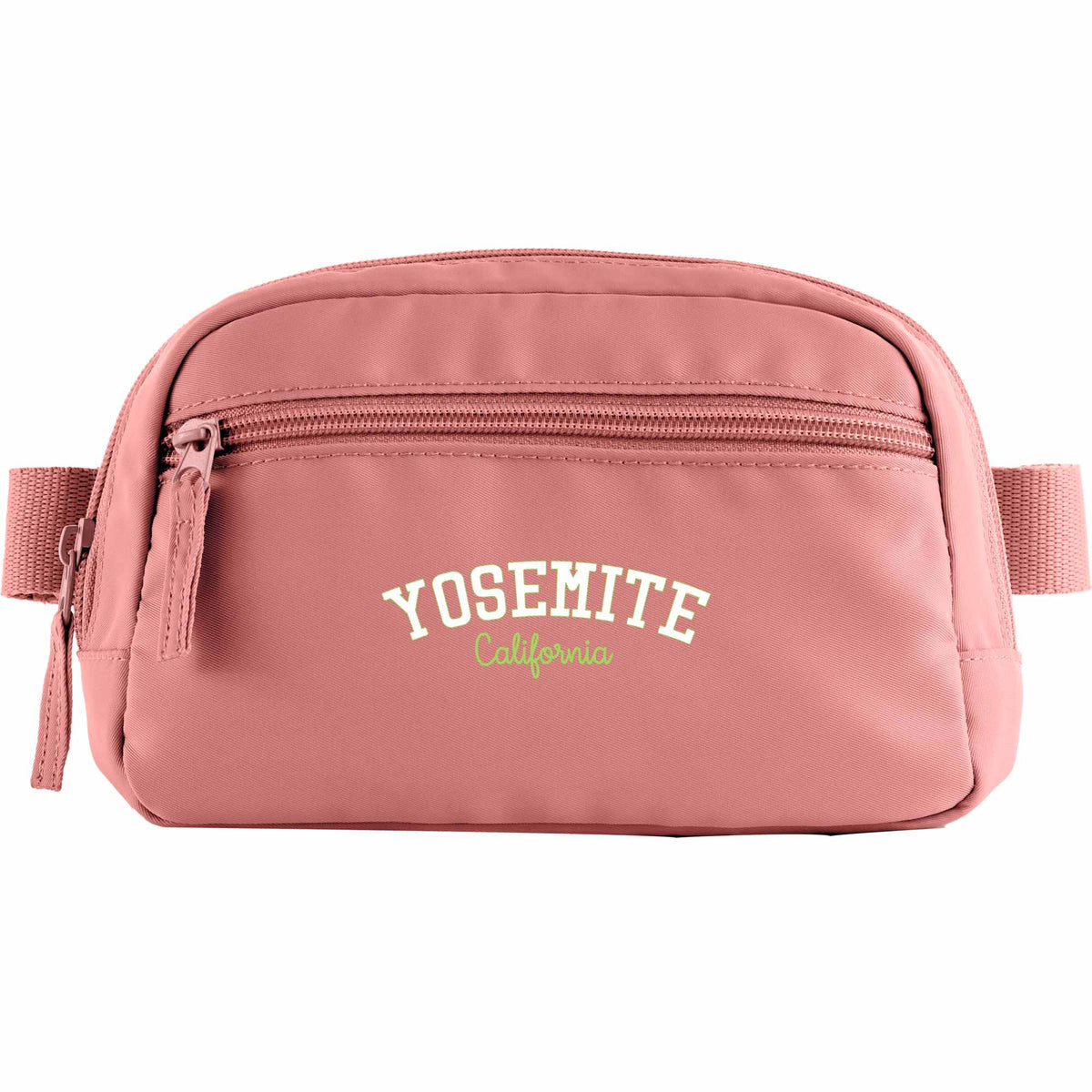 Sport Fanny Pack with Three Zip Compartments, Recycled - Pink - Front
