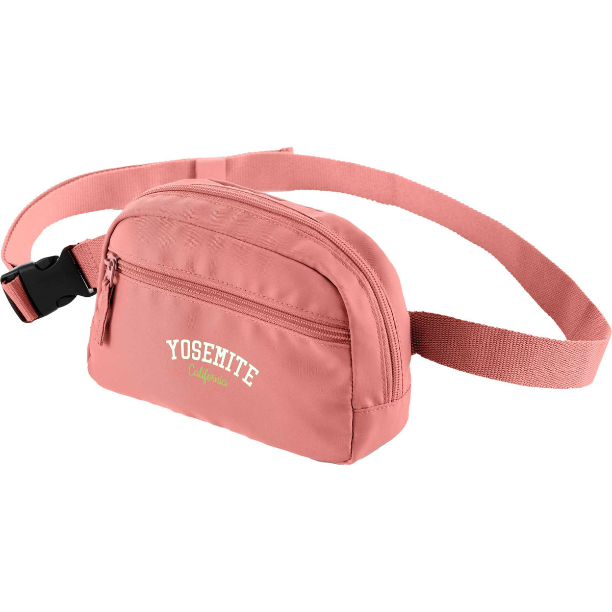 Sport Fanny Pack with Three Zip Compartments, Recycled - Pink - Left Angle