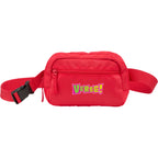 Sport Fanny Pack with Three Zip Compartments, Recycled - RED - Front