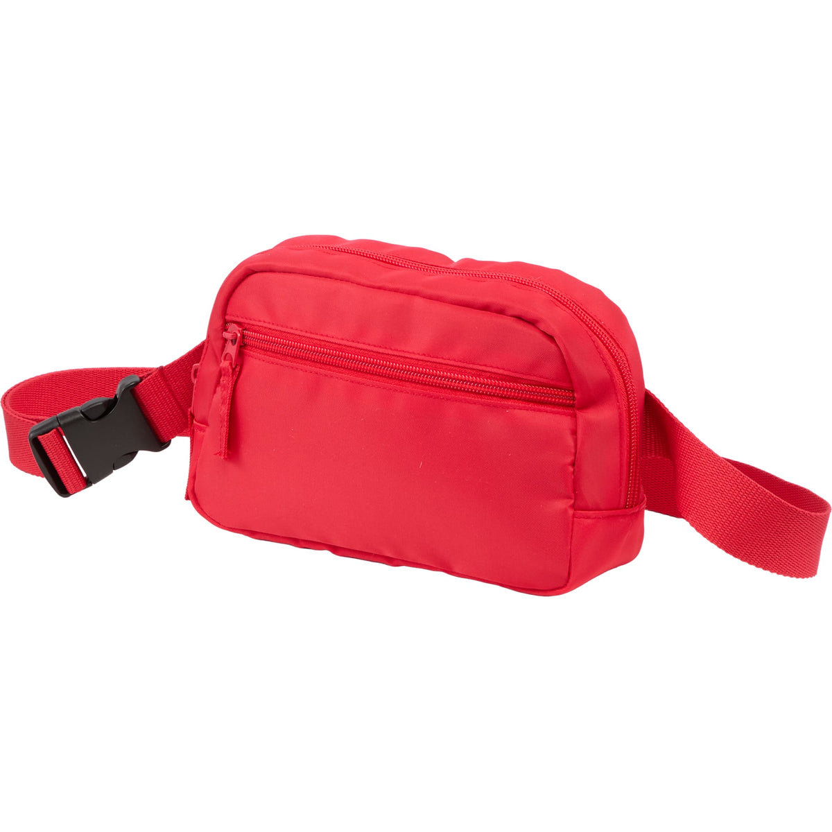 Sport Fanny Pack with Three Zip Compartments, Recycled - RED - Left Angle