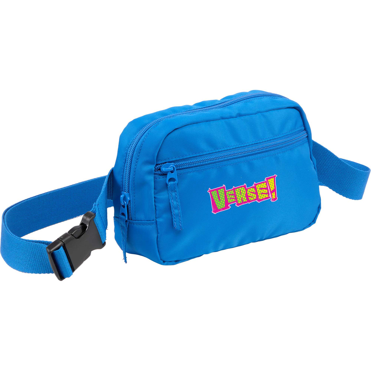 Sport Fanny Pack with Three Zip Compartments, Recycled - Royal - Right Angle