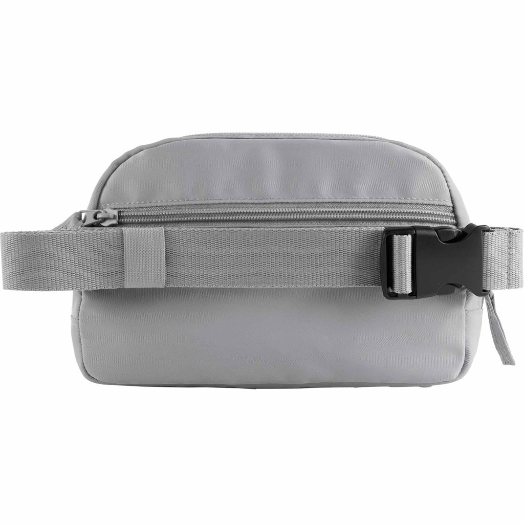 Sport Fanny Pack with Three Zip Compartments, Recycled Transfer - Gray - Back