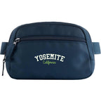 Sport Fanny Pack with Three Zip Compartments, Recycled Transfer - Navy - Front