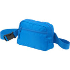 Sport Fanny Pack with Three Zip Compartments, Recycled Transfer - Royal - Left Angle