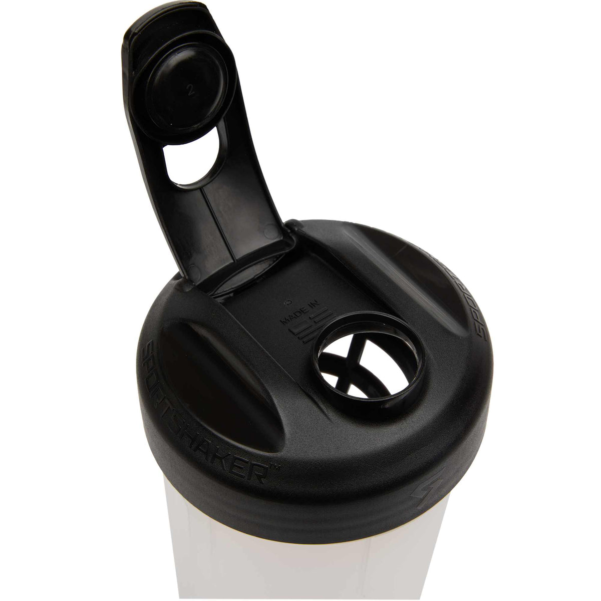 Sports Shaker Bottle with Mixer, 24 oz - Black - Detail