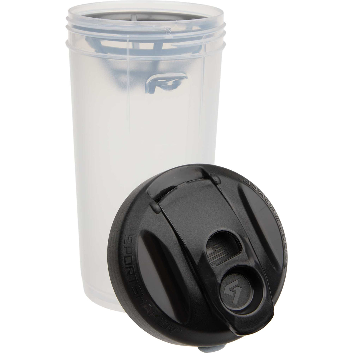 Sports Shaker Bottle with Mixer, 24 oz - Black - Lid Detail