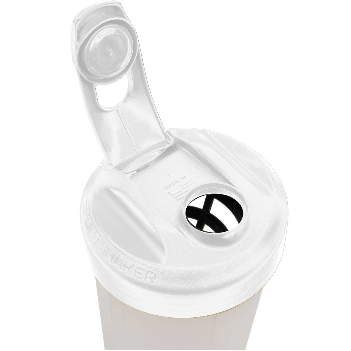 Sports Shaker Bottle with Mixer, 24 oz - White - Detail
