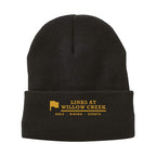 Sportsman 12" Jersey Lined Cuffed Beanie Embroidery - Black - Front