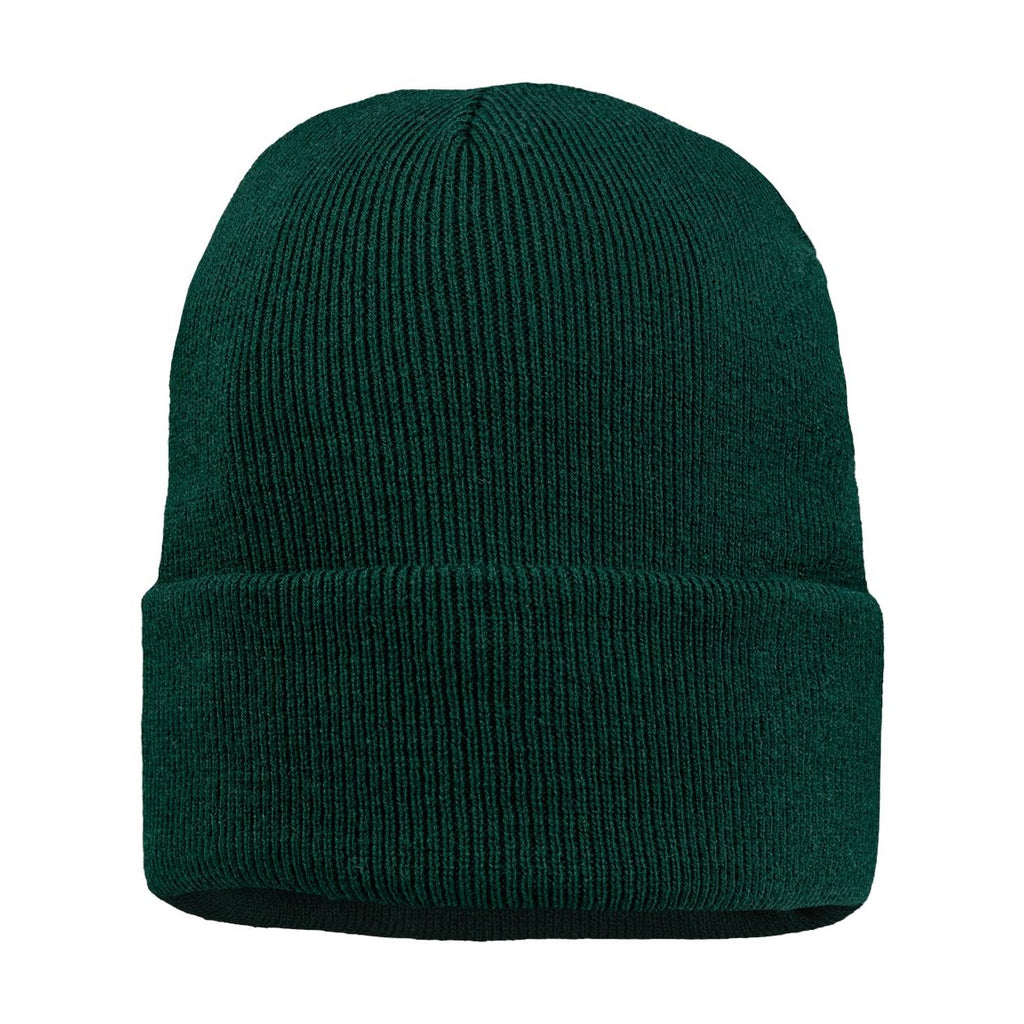 Sportsman 12" Jersey Lined Cuffed Beanie Embroidery - Forest Green - Back