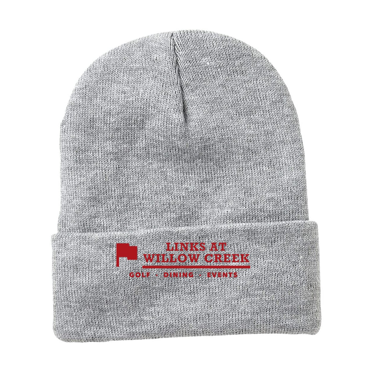 Sportsman 12" Jersey Lined Cuffed Beanie Embroidery - Heather Grey - Front