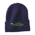 Sportsman 12" Jersey Lined Cuffed Beanie Embroidery - Navy - Front