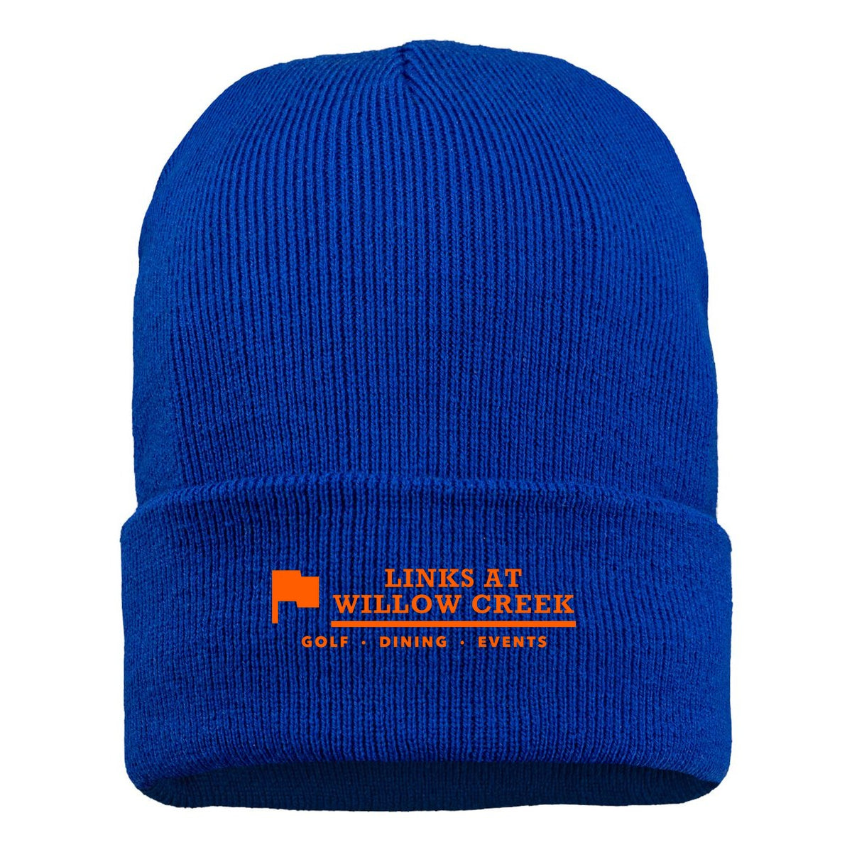 Sportsman 12" Jersey Lined Cuffed Beanie Embroidery - Royal - Front