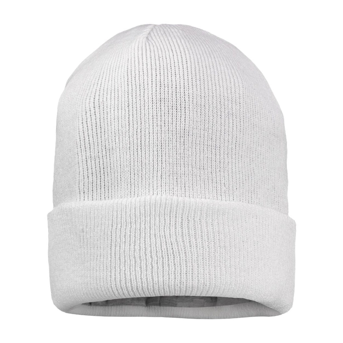 Sportsman 12" Jersey Lined Cuffed Beanie Embroidery - White - Back