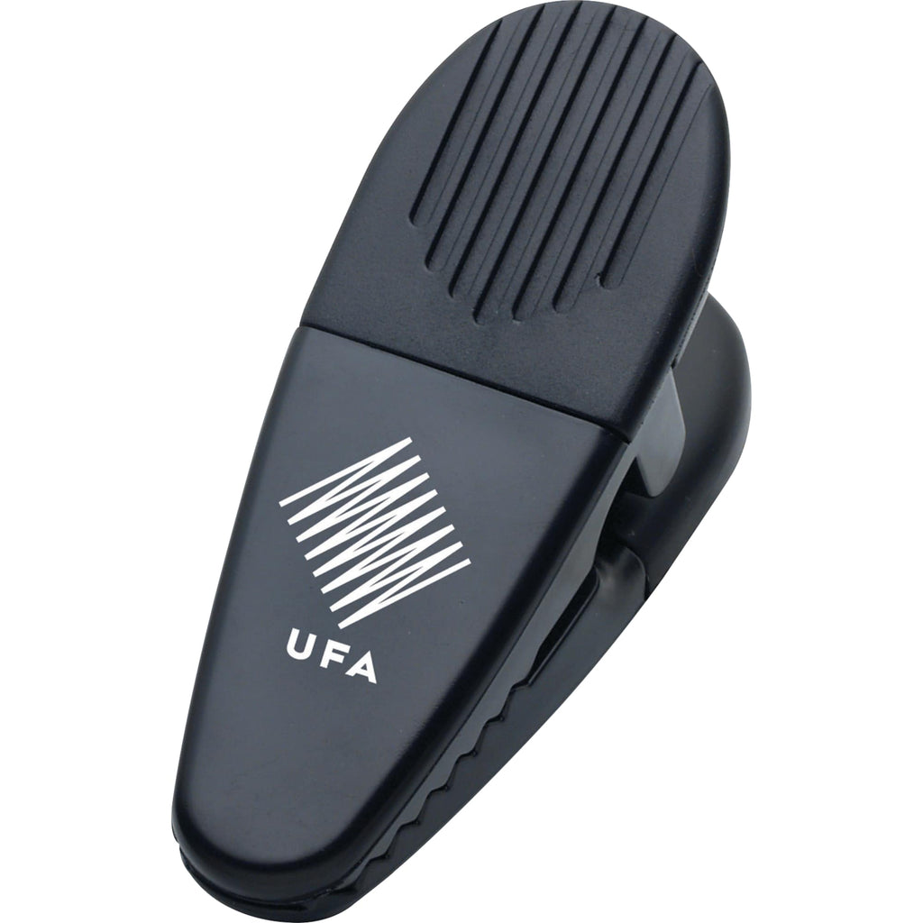 Spring Loaded Magnetic Memo Clip Full Color - Black - Front