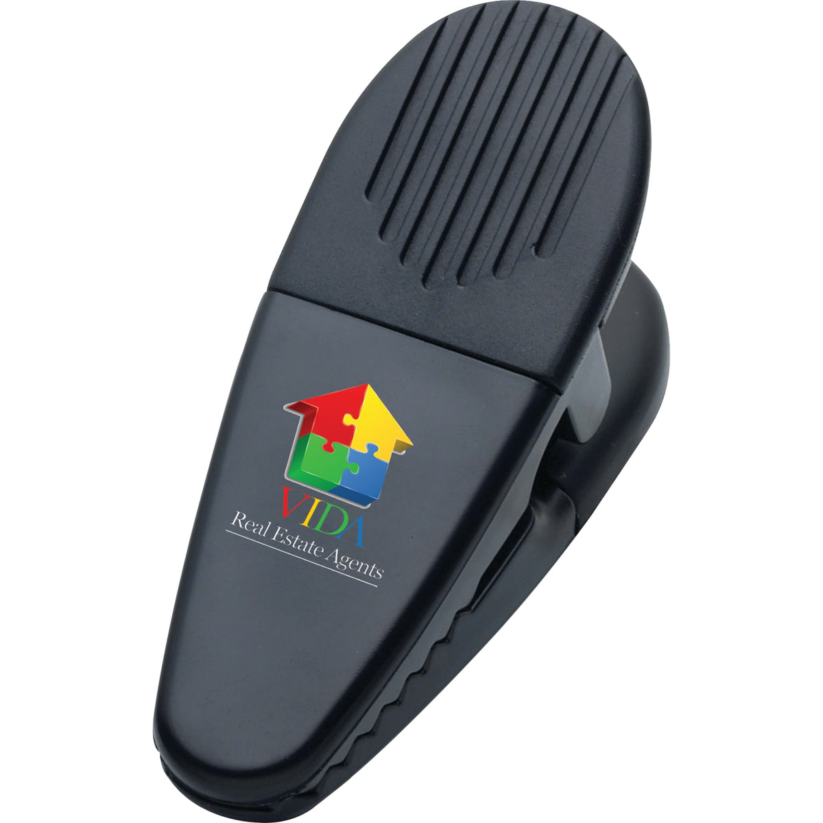 Spring Loaded Magnetic Memo Clip Full Color - Black - Photo