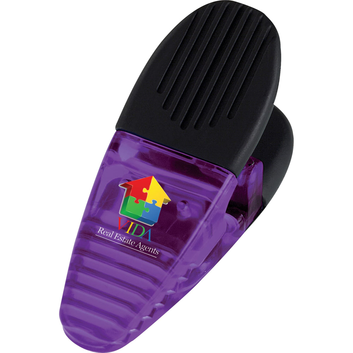 Spring Loaded Magnetic Memo Clip - Translucent Purple - Photo