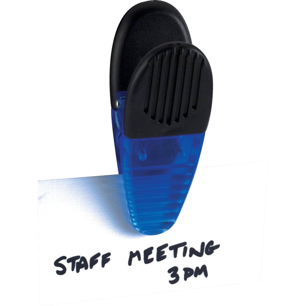 Spring Loaded Magnetic Memo Clip - Transparent Blue - Photo 2