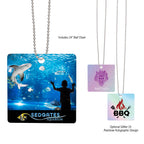 Square Acrylic Charm on a Chain - Acrylic Charm With Chain - Square