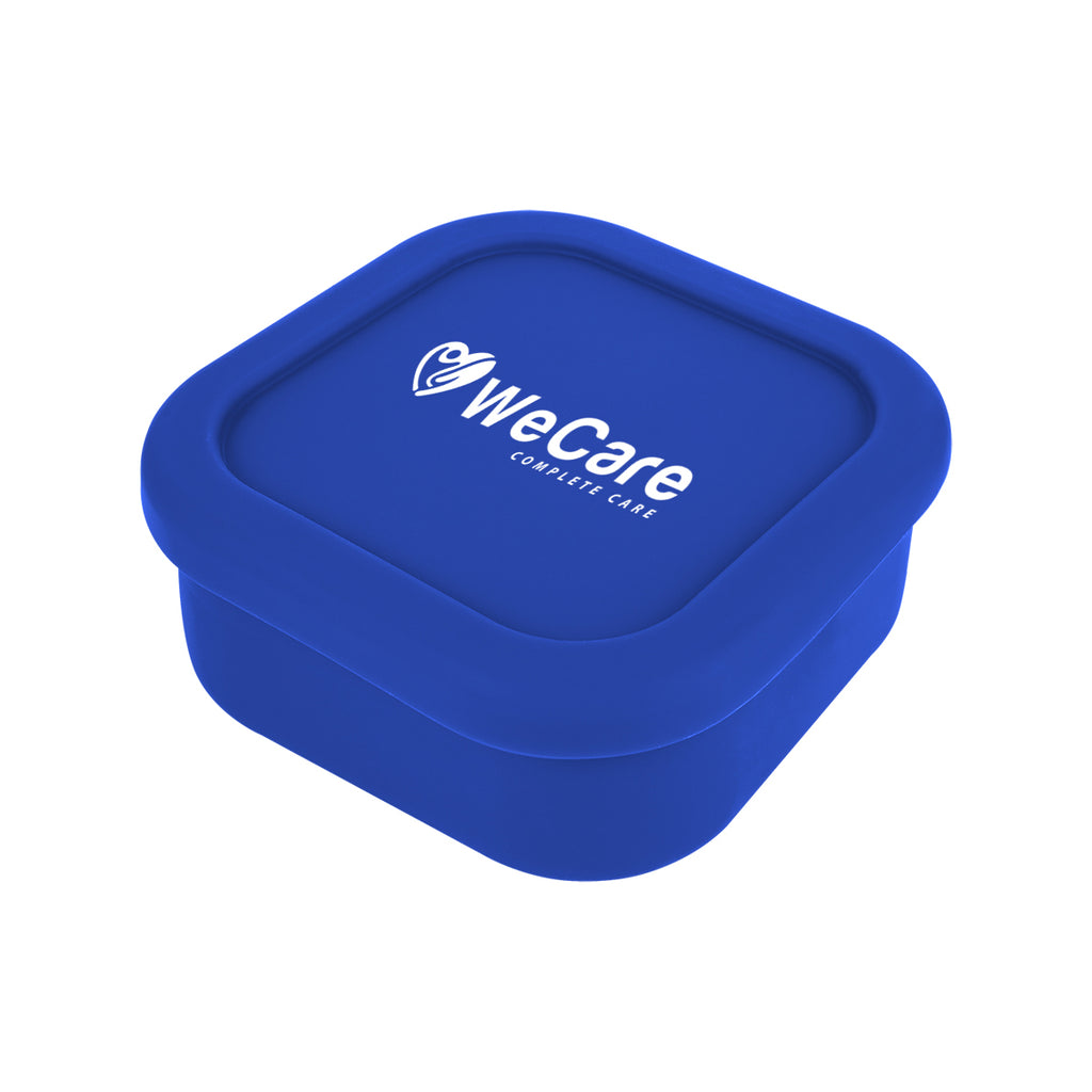 Square Food Container in Silicone - Blue - Pad Print