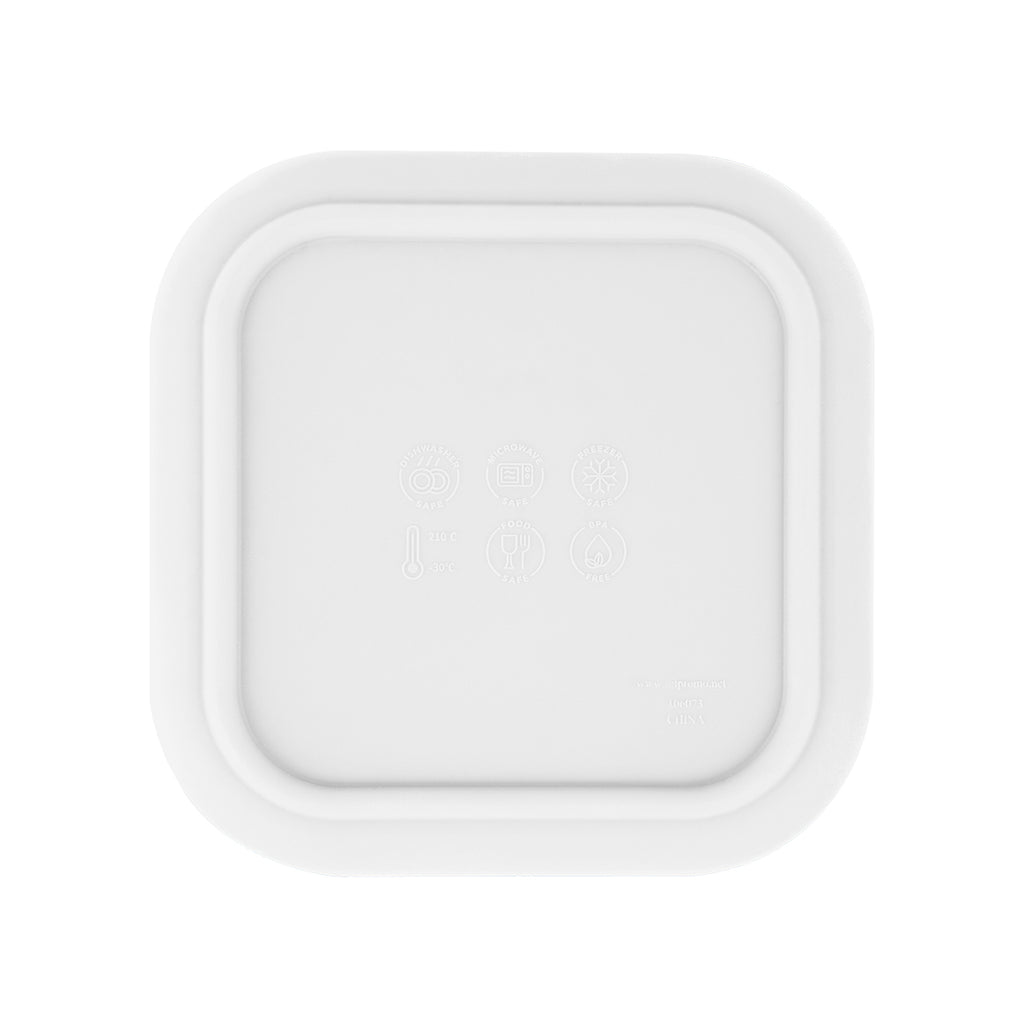 Square Food Container in Silicone - White - Bottom