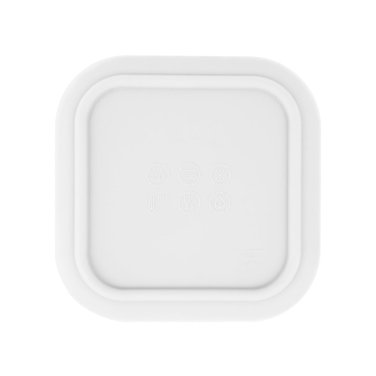 Square Food Container in Silicone - White - Bottom