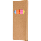 Square Highlighter Set in Recycled Plastic, 4 Colors - Natural - Left Angle