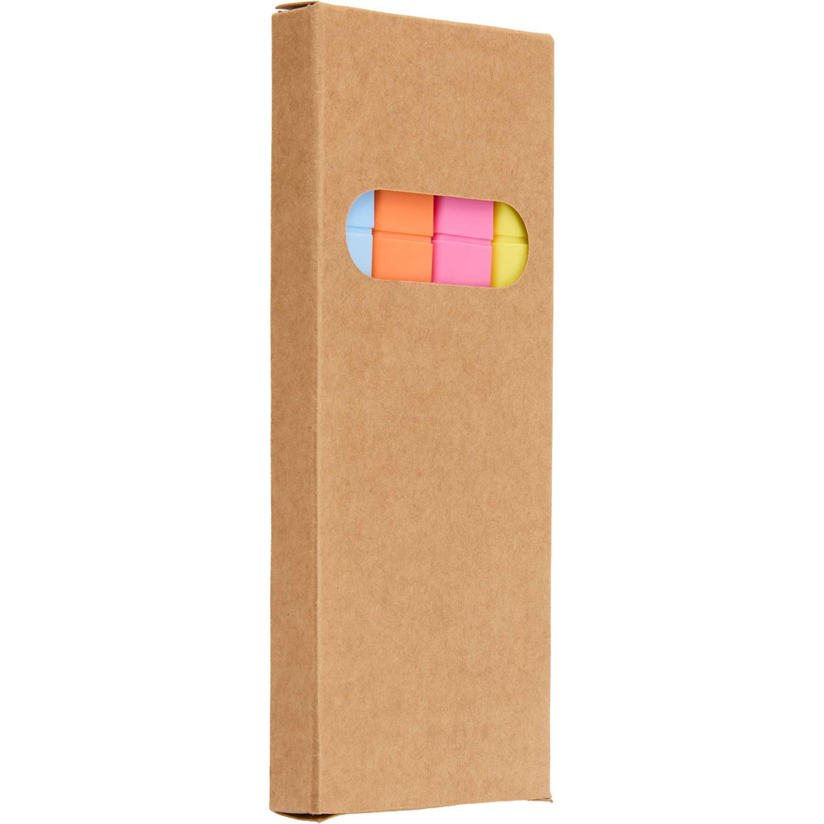 Square Highlighter Set in Recycled Plastic, 4 Colors - Natural - Right Angle