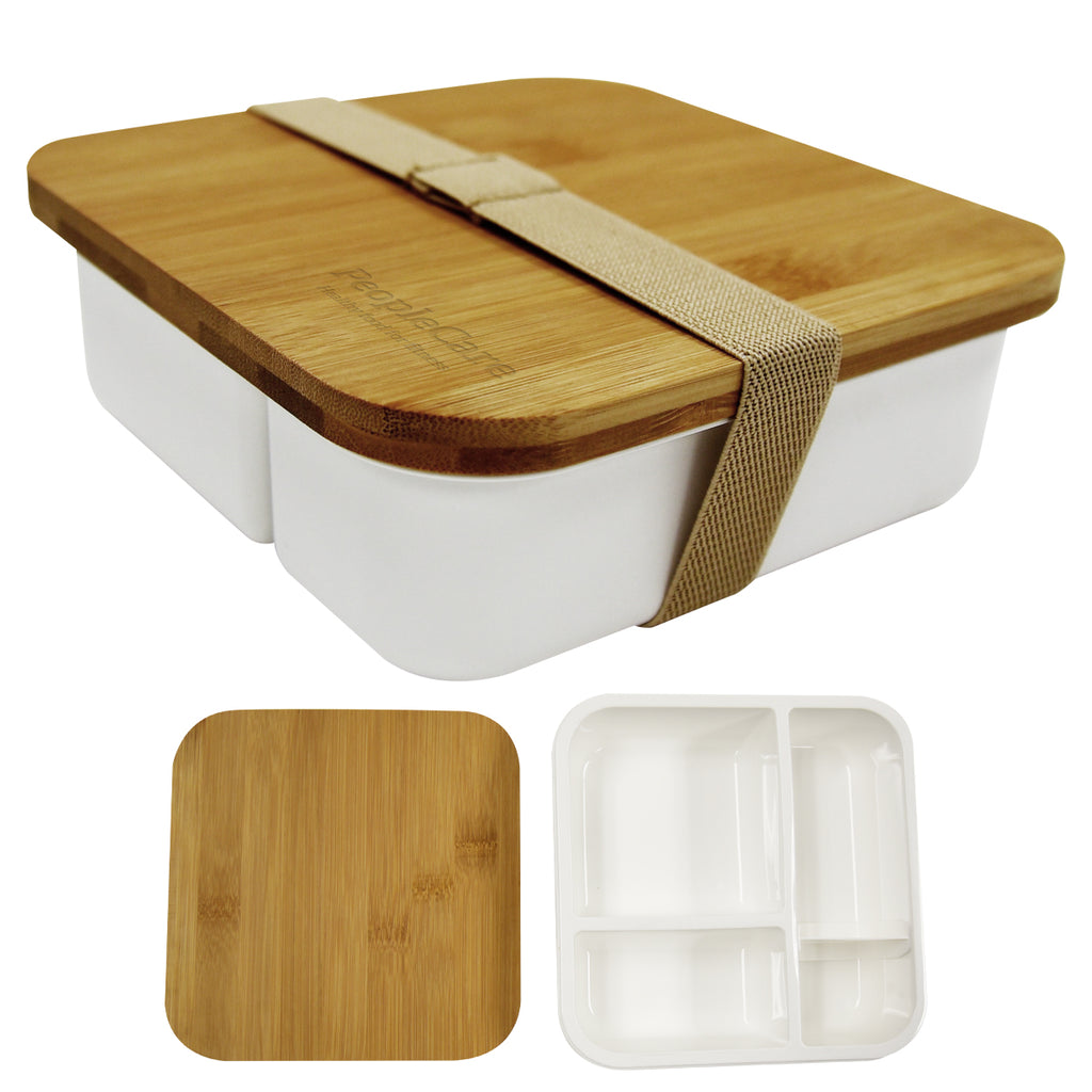 Square Meal Box for Lunch - White - Laser Engraving