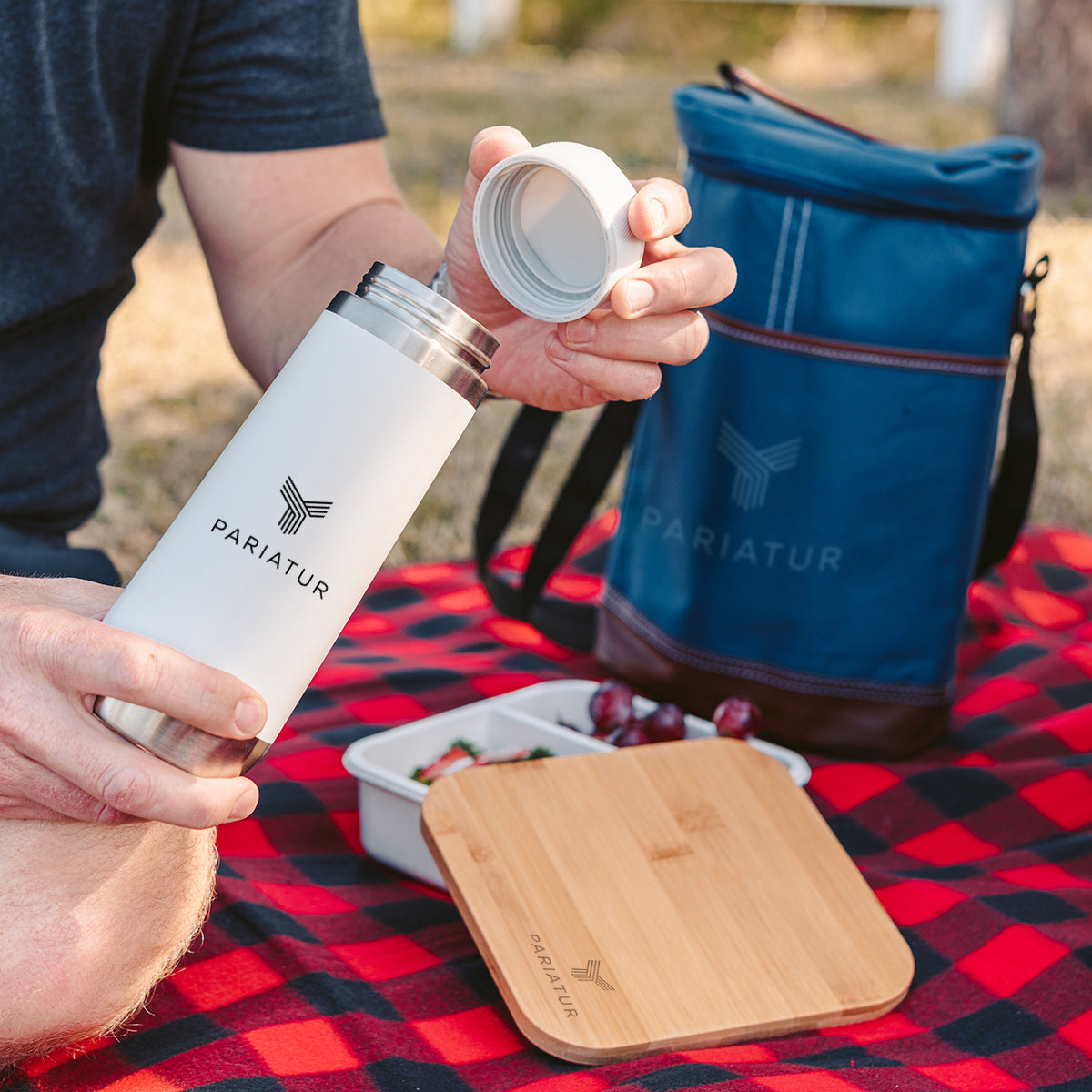 Square Meal Box for Lunch - White - Lifestyle_Laser