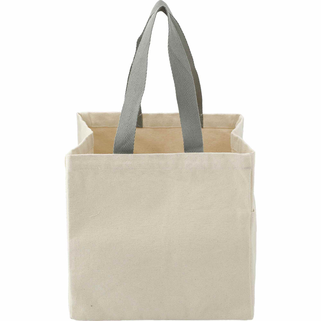 Square Organic Cotton Shopper Tote, 14 oz - Natural - Back