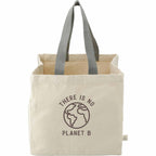 Square Organic Cotton Shopper Tote, 14 oz Transfer - Natural - Front
