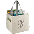 Square Organic Cotton Shopper Tote, 14 oz Transfer - Natural - Right Angle 2