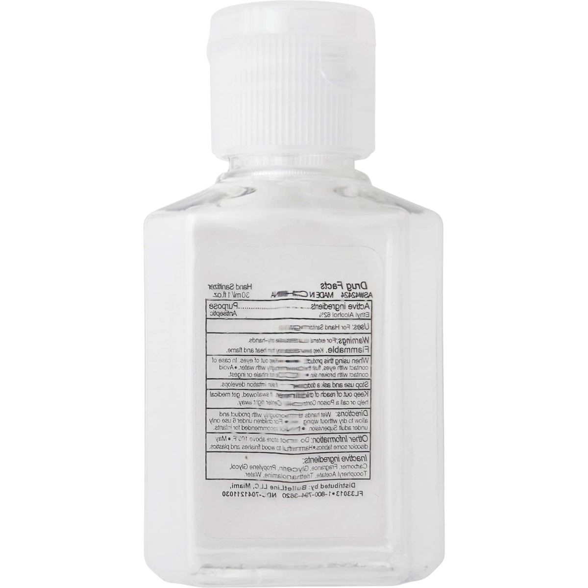 Squirt Flip-Top Hand Sanitizer, 1 oz - Clear - Back