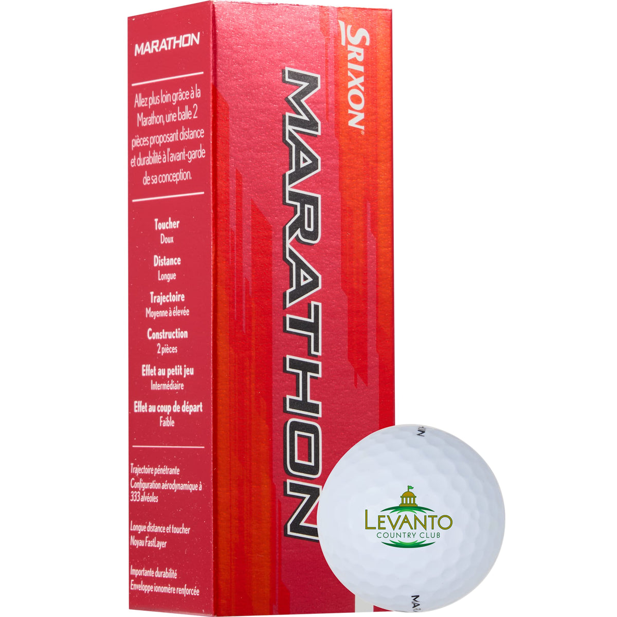Srixon Marathon Distance Golf Balls, 3 Pack Full Color - White - Sleeve