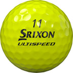 Srixon Q-Star Ultispeed Distance Golf Balls, 3 Pack Full Color - Yellow - Back