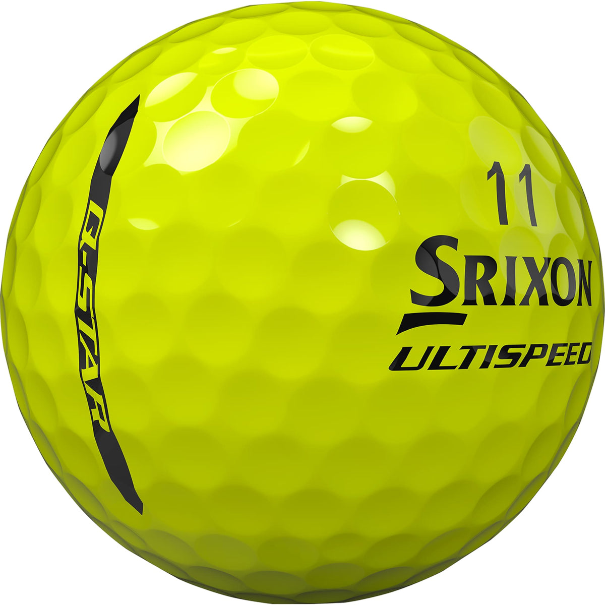Srixon Q-Star Ultispeed Distance Golf Balls, 3 Pack Full Color - Yellow - Right Angle