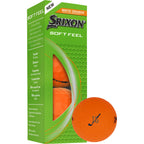 Srixon Soft Feel Brite Golf Balls in High Visibility Colors, 3 Pack Full Color - Orange - Right Angle Packaging