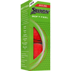 Srixon Soft Feel Brite Golf Balls in High Visibility Colors, 3 Pack Full Color - Red - Right Angle Packaging 2