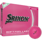 Srixon Soft Feel Low Compression Golf Balls, 12 Pack Full Color - Pink - Right Angle Packaging