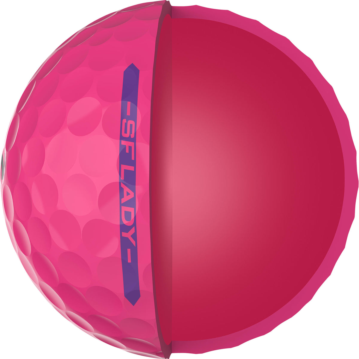 Srixon Soft Feel Low Compression Golf Balls, 12 Pack Full Color - Pink - Side Detail