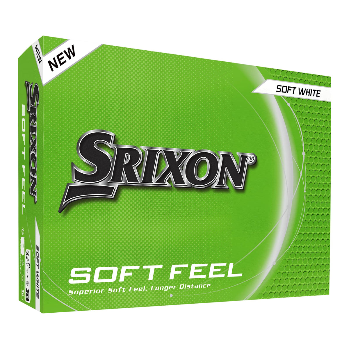 Srixon Soft Feel Low Compression Golf Balls, 12 Pack Full Color - White - Packaging Left Angle