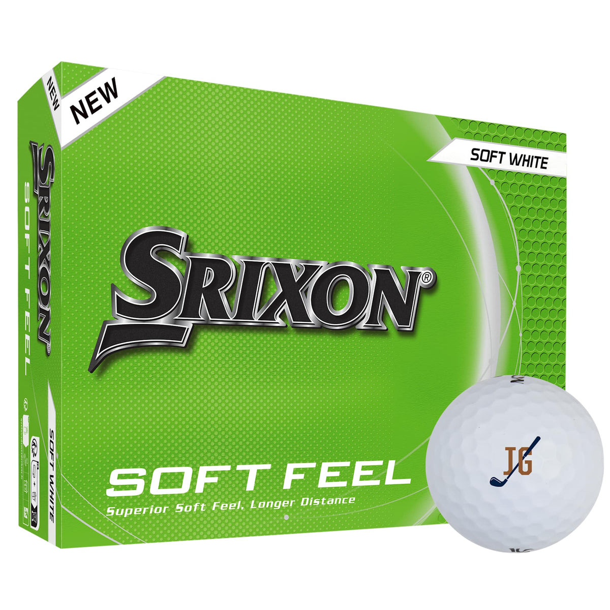 Srixon Soft Feel Low Compression Golf Balls, 12 Pack Full Color - White - Photo