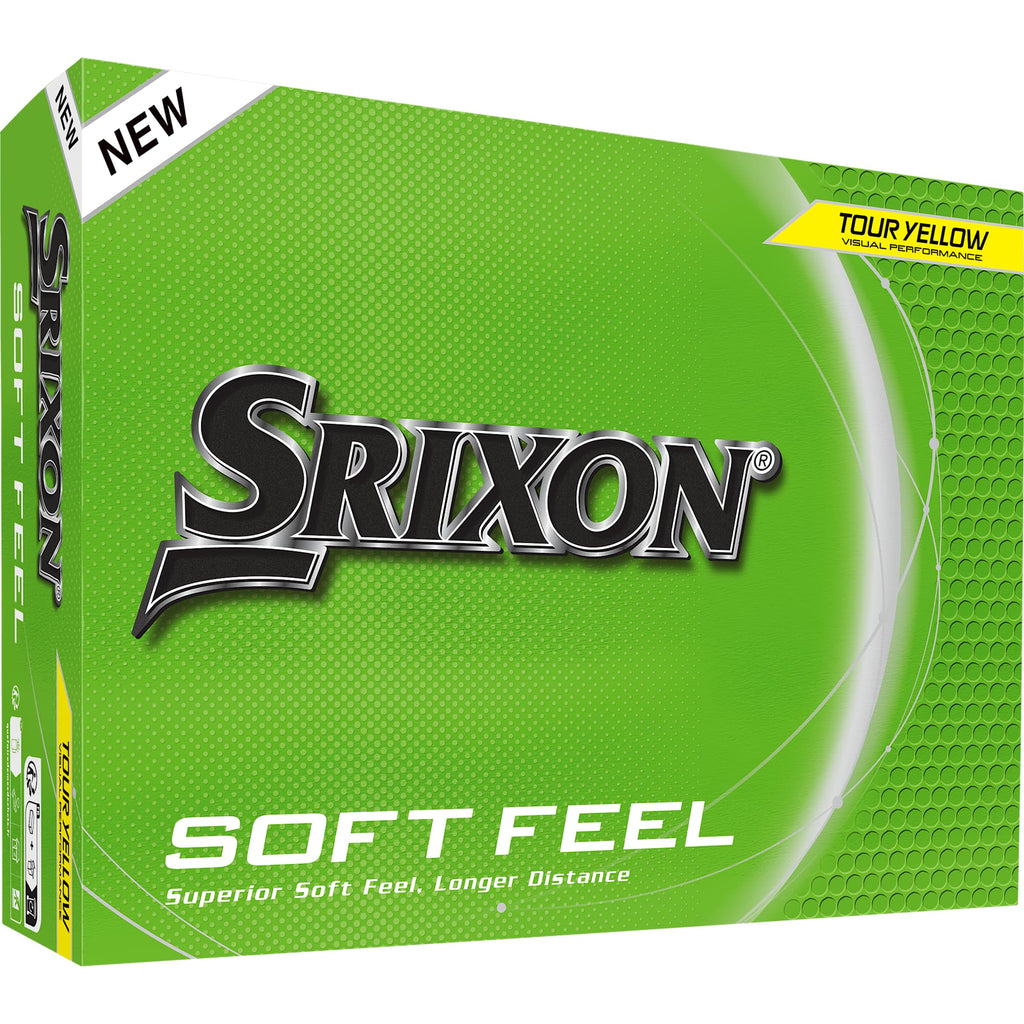 Srixon Soft Feel Low Compression Golf Balls, 12 Pack Full Color - Yellow - Right Angle Packaging 2