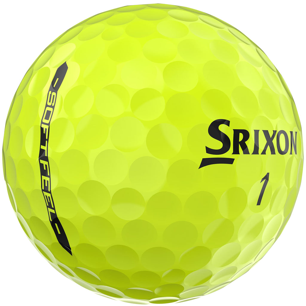 Srixon Soft Feel Low Compression Golf Balls, 12 Pack Full Color - Yellow - Right Angle