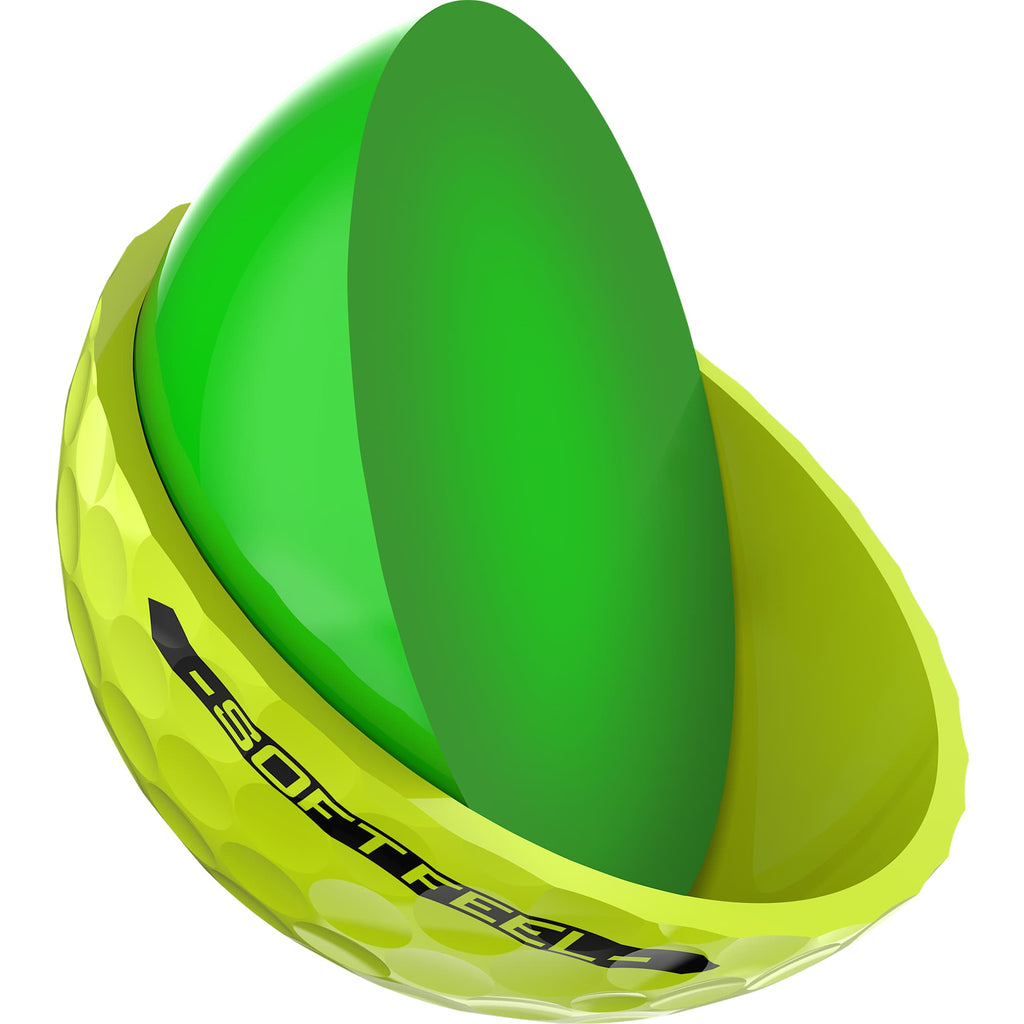 Srixon Soft Feel Low Compression Golf Balls, 12 Pack Full Color - Yellow - Side Detail 2