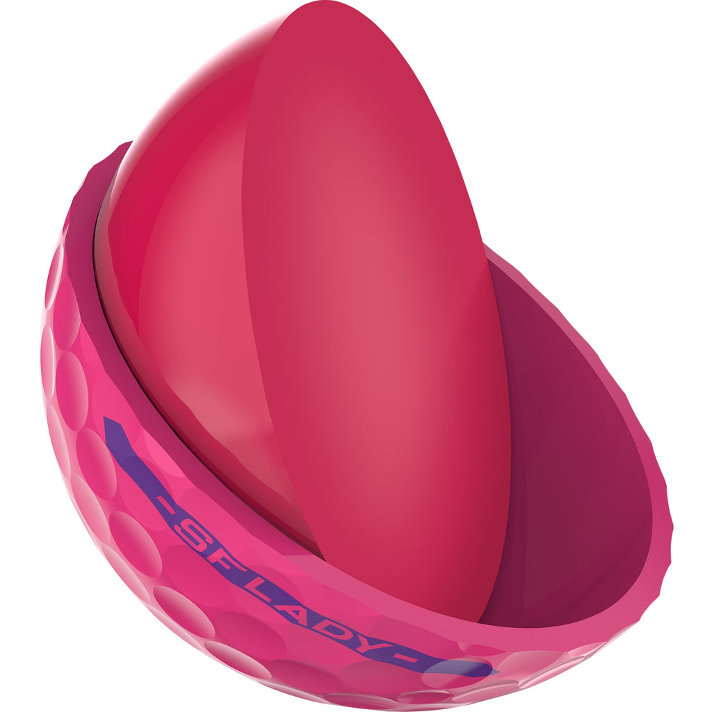 Srixon Soft Feel Low Compression Golf Balls, 3 Pack Full Color - Pink - Side Detail 2